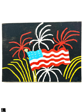 Found Naive Folk Art Painting of a Fourth of July Celebration — Todd Oldham Studio Collection