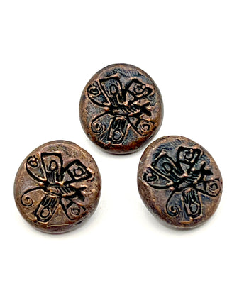 copper butterfly buttons set of 18