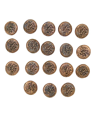 copper butterfly buttons set of 18