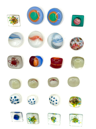 Glass button grab bag set of 24