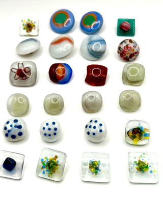 Glass button grab bag set of 24