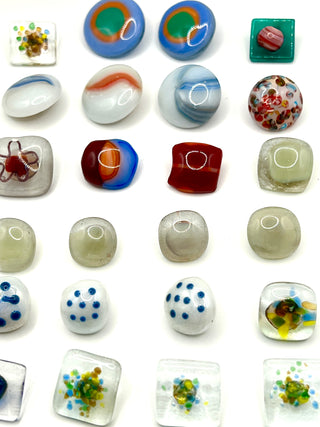 Glass button grab bag set of 24