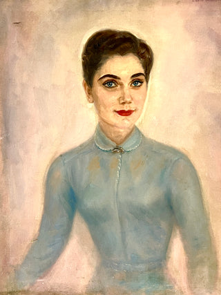Sophisticated Lady  Portrait - Found Oil Painting On Canvas -Todd Oldham Studio Collection