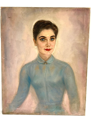 Sophisticated Lady  Portrait - Found Oil Painting On Canvas -Todd Oldham Studio Collection