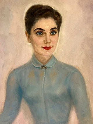 Sophisticated Lady  Portrait - Found Oil Painting On Canvas -Todd Oldham Studio Collection