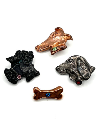 Vintage 1990s Todd Oldham Dog & Bone Buttons   Set of 4