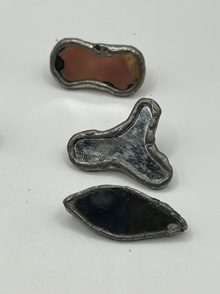 Vintage 1990s Todd Oldham Studio Handmade Glass & Mirror Button Set Of 6