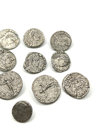 Vintage 1990s Handmade And Signed Unearthed Coin Button  Set of 12