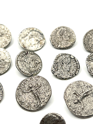 Vintage 1990s Handmade And Signed Unearthed Coin Button  Set of 12