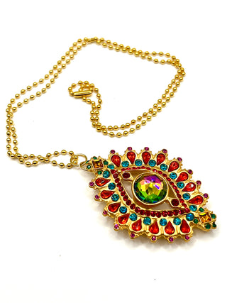 Todd Oldham Fall 1997 Jeweled Eye Charm Necklace