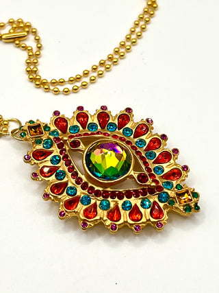 Todd Oldham Fall 1997 Jeweled Eye Charm Necklace