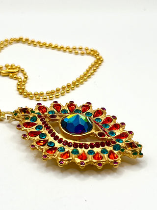 Todd Oldham Fall 1997 Jeweled Eye Charm Necklace
