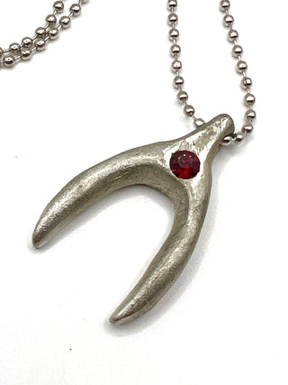 1994 Todd Oldham Signed & Dated Silver-Plated Wishbone Charm Necklace