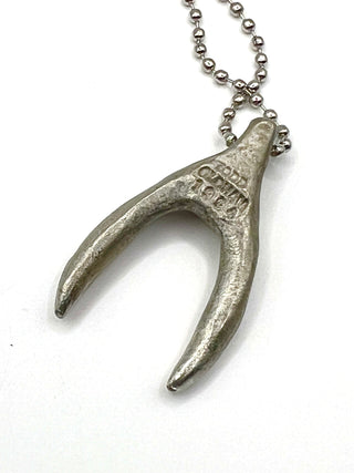 1994 Todd Oldham Signed & Dated Silver-Plated Wishbone Charm Necklace