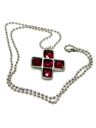 Vintage 1993 Todd Oldham Iconic Plus Sign Swarovski Crystal Charm Necklace 