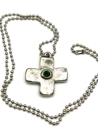 Vintage 1993 Todd Oldham Iconic Plus Sign Swarovski Crystal Charm Necklace 