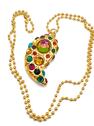 Vintage Fall 1993 Signed Swarovski Crystal Paisley Sparkle Charm Necklace