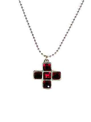 Vintage 1993 Todd Oldham Iconic Plus Sign Swarovski Crystal Charm Necklace 