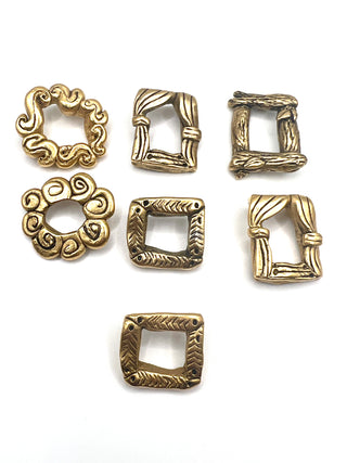 Todd Oldham Vintage 1990s Handmade Picture Frame Button Set Of Seven