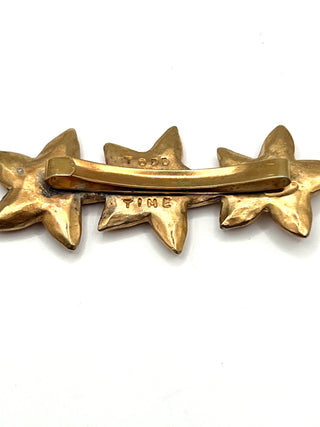 Vintage Early 1990s MTV Todd Time House of Style 24KT Gold Enamel Flower Barrette