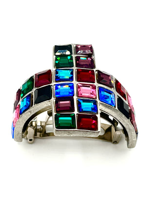 Vintage Todd Oldham Fall 1994 Multicolor Swarovski Crystal Ponytail Cuff Barrette