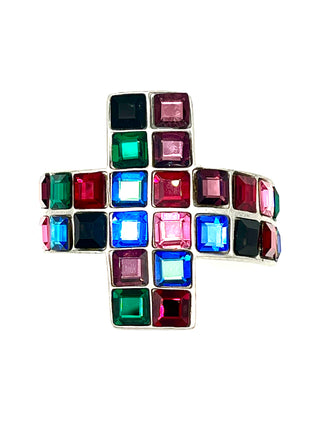 Vintage Todd Oldham Fall 1994 Multicolor Swarovski Crystal Ponytail Cuff Barrette