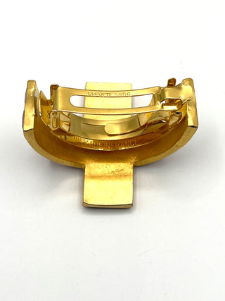 Vintage Todd Oldham Fall 1994 Ruby Swarovski Crystal Gold Ponytail Cuff Barrette