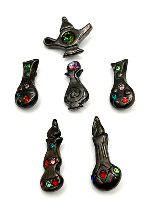 Vintage Todd Oldham 1990s Genie Bottle Swarovski Crystal Buttons Set of 6