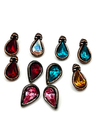 Set of 10 Vintage 1994 Todd Oldham Sparkling Raindrop Buttons