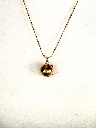 Rare Vintage 2004 Todd Oldham Sparkling Orb Charm Necklace — 24kt Gold Plated with Swarovski Crystals