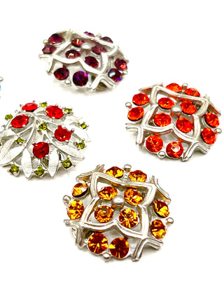 Todd Oldham Fall 1996 Recasted Antique Buttons With Vivid Swarovski Crystal  Set of 6