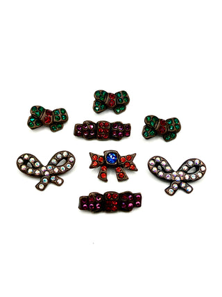 Todd Oldham Signed & Dated 1995 “Sparkling Bows” Button Set of 8