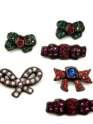Todd Oldham Signed & Dated 1995 “Sparkling Bows” Button Set of 8