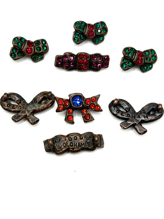 Todd Oldham Signed & Dated 1995 “Sparkling Bows” Button Set of 8
