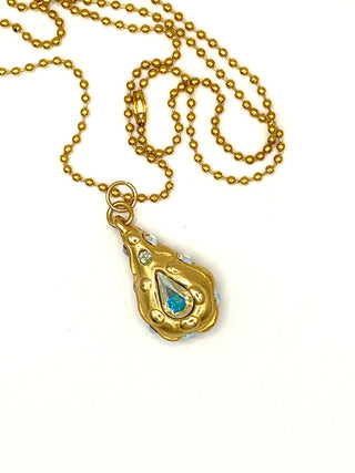 Todd Oldham Fall 1993 Double Sided Swarovski Crystal Drop Medallion Charm Necklace