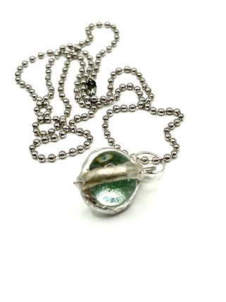 1990s Todd Oldham Clear Glass Marble Charm Necklace