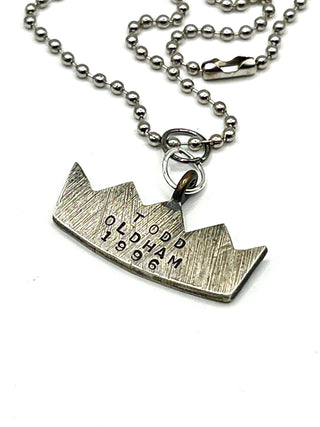 Rare 1996 Todd Oldham Studio Silver-Plated Crown Logo Charm Necklace