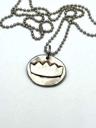 Rare 1990s Todd Oldham Studio Silver-Plated Iconic Crown Logo Charm Necklace — South Beach Store Exclusive