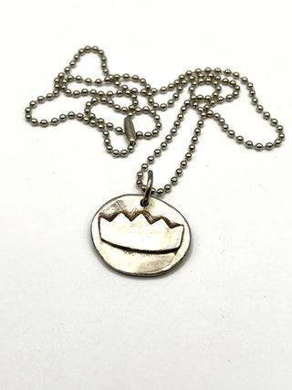 Rare 1990s Todd Oldham Studio Silver-Plated Iconic Crown Logo Charm Necklace — South Beach Store Exclusive