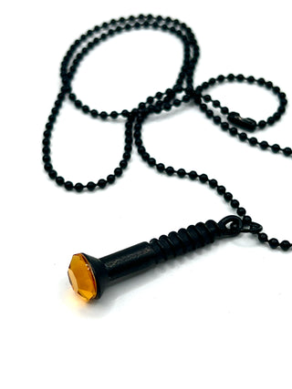 Rare Todd Oldham Spring 1994 “Dream” Collection Ebonized Screw Charm Necklace