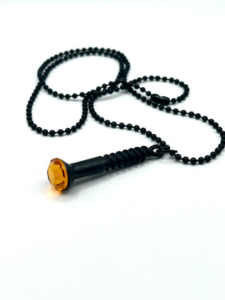 Rare Todd Oldham Spring 1994 “Dream” Collection Ebonized Screw Charm Necklace