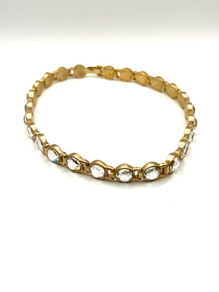 Spring 1997 Todd Oldham 24 kt Gold Plated With Diamond Swarovski Crystals Choker