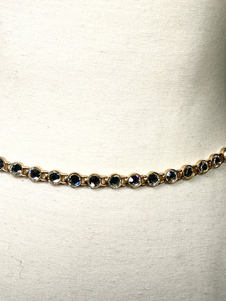 Spring 1997 Signed 24kt Gold Plated Crystal Jewelry Belt