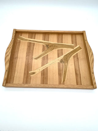 Todd Oldham Studio Collections Wood Marquetry Serving Tray — 18 x 14 Inch Wood Tray