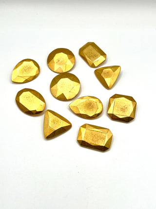 Signed Todd Oldham 1992 24kt Gold-Plated Faceted Gem Buttons — Set of 10