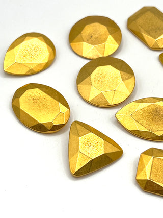 Signed Todd Oldham 1992 24kt Gold-Plated Faceted Gem Buttons — Set of 10