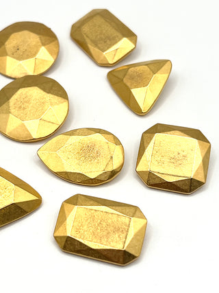 Signed Todd Oldham 1992 24kt Gold-Plated Faceted Gem Buttons — Set of 10