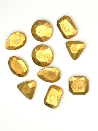 Signed Todd Oldham 1992 24kt Gold-Plated Faceted Gem Buttons — Set of 10