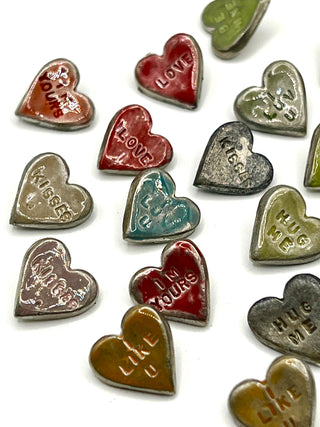 Signed & Dated Todd Oldham 1995 Candy Heart “Love Note” Buttons — Set of 20