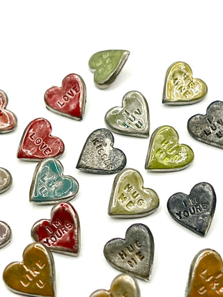 Signed & Dated Todd Oldham 1995 Candy Heart “Love Note” Buttons — Set of 20